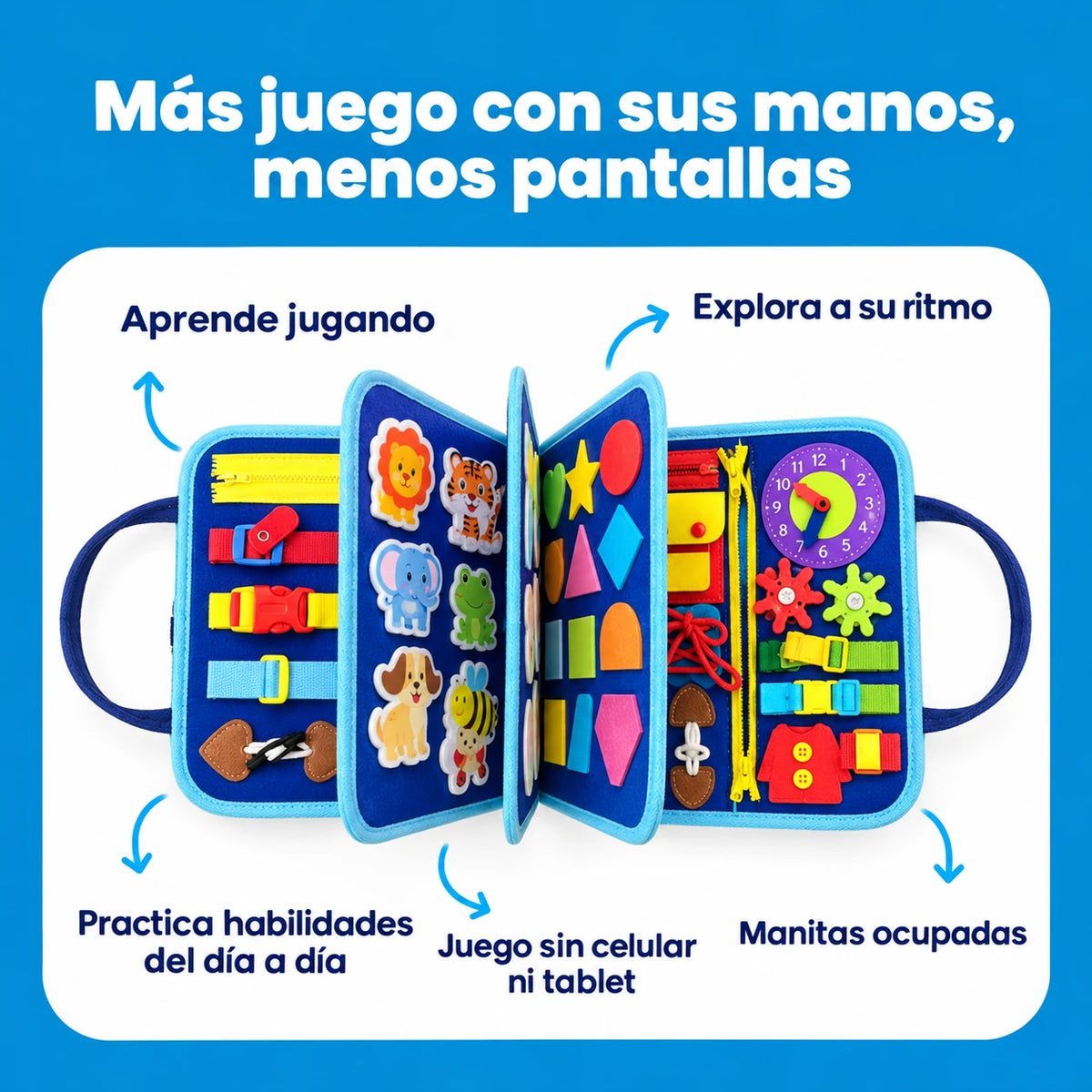 Juego sin pantallas y actividades del maletín azul Zyvarn.